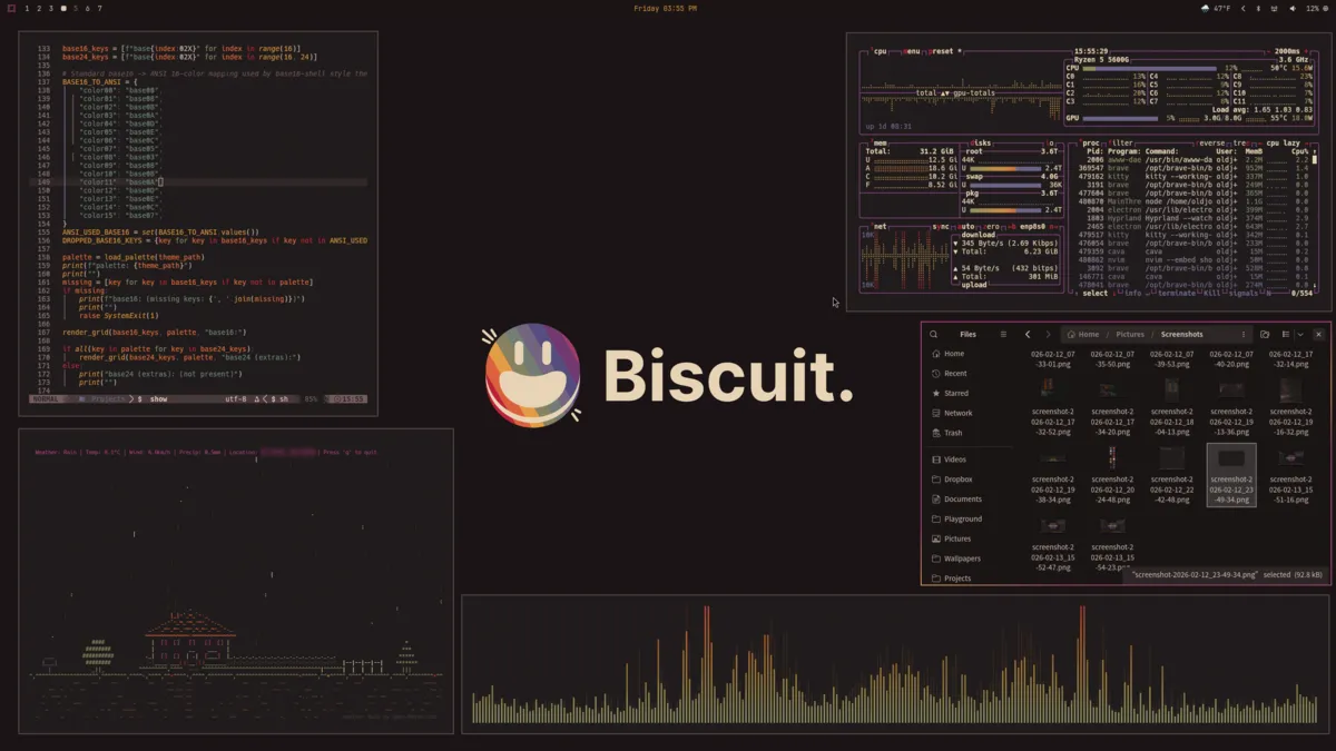 Biscuit de Mar Dark theme screenshot