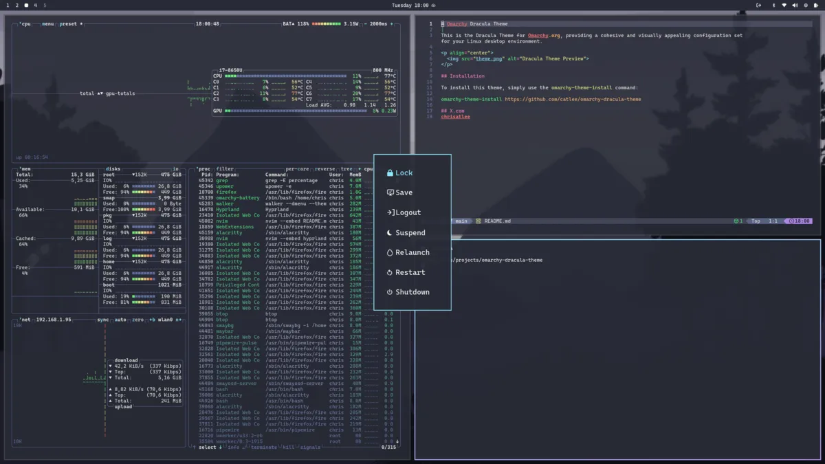 Dracula theme screenshot