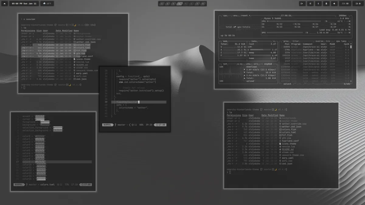 Hinterlands theme screenshot