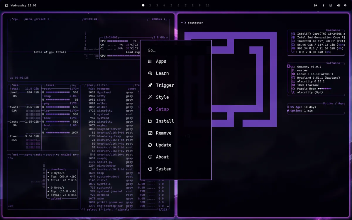 Purple Moon theme screenshot
